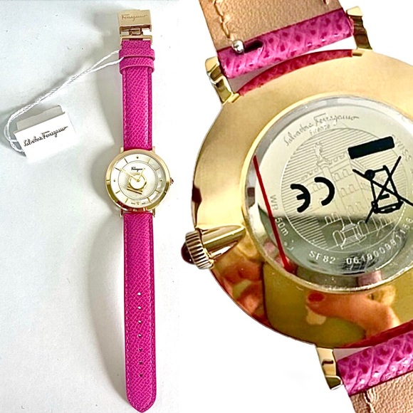 *SOLD AT AUCTION* NEW Salvatore Ferragamo Mother of Pearl & Pink Leather watch - Picture 16 of 16
